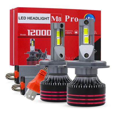 FIDI LED headlight bulbs with packaging on a white background