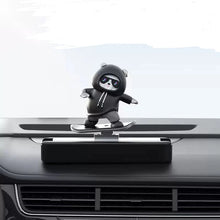 Skating Panda – Cute Dashboard Toy with Parking Phone Number Plate (Skating Car Panda)