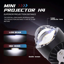 Fidi H4 LED Projector Headlight – 16000LM, IP68 Waterproof, Mini Bi-Led for Car, Bike & Truck (Set of 1)