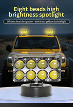 FD-48 High-Power LED Fog Light | Red DRL | White & Yellow Dual Beam | Universal Automotive Foglamp  Short Description