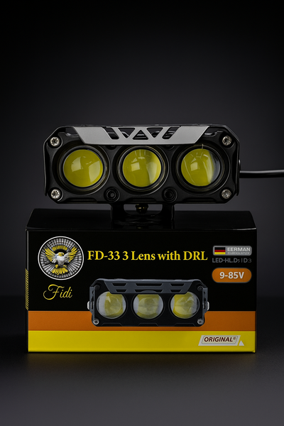“FD-33 3 lens fog lamp with red blue DRL”