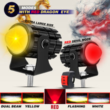 FIDI U1 Combo (2xFog Lamps , 1 Switch) - Red DRL, Yellow and White Beam (25W) | Universal Fit for all Motorcycles, Cars and Scooters